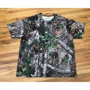 Realtree Men XL Gray Camouflage Crew Neck Polyester Short Sleeve Hunting T-Shirt